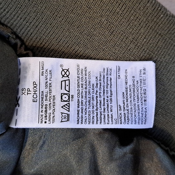 Gap Bomber Lined Lightweight Fight Cropped Jacket Coat With Front Pockets - Picture 6 of 8